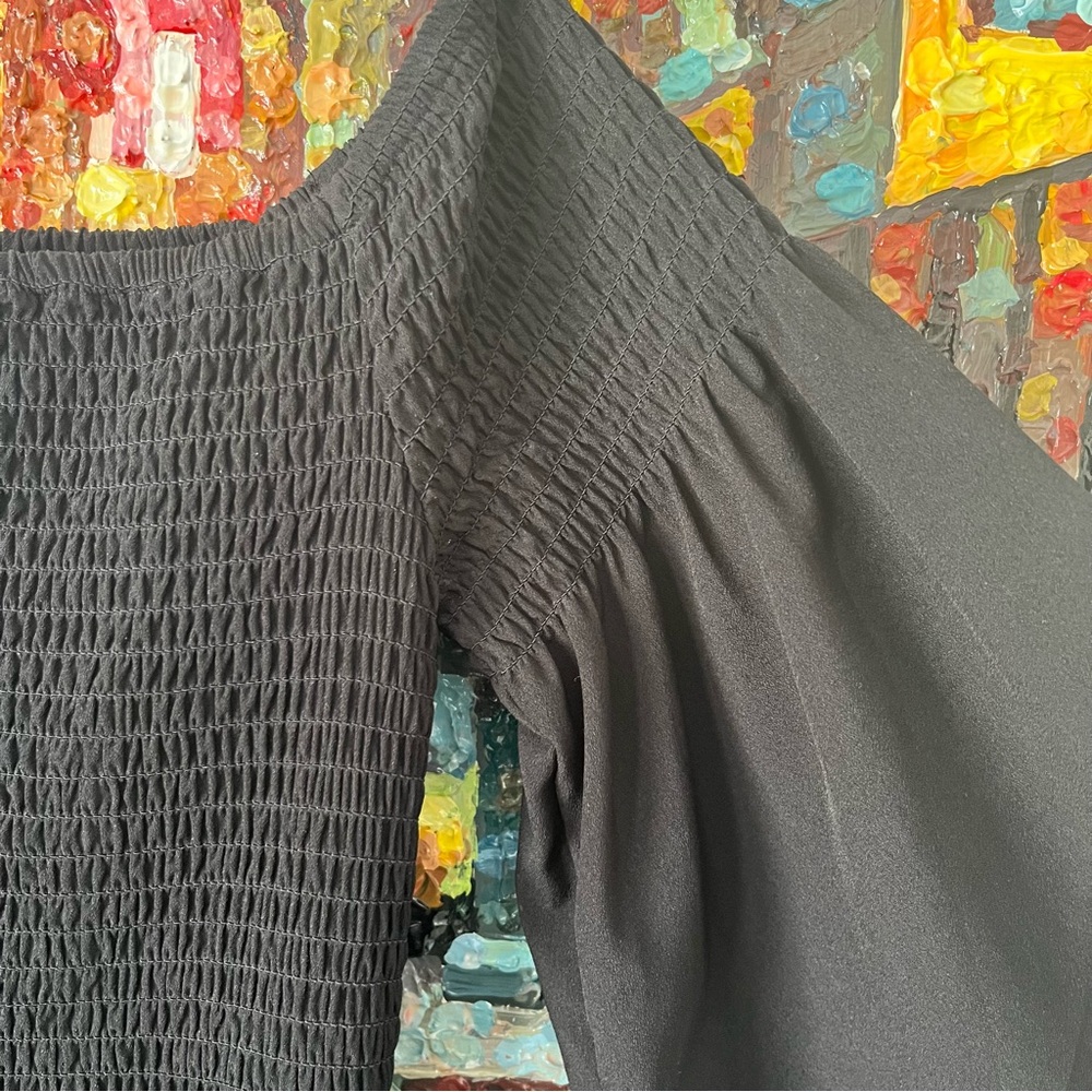 The Fifth Label black romper off-shoulder smocked bodice playsuit nightlife - Picture 5 of 10